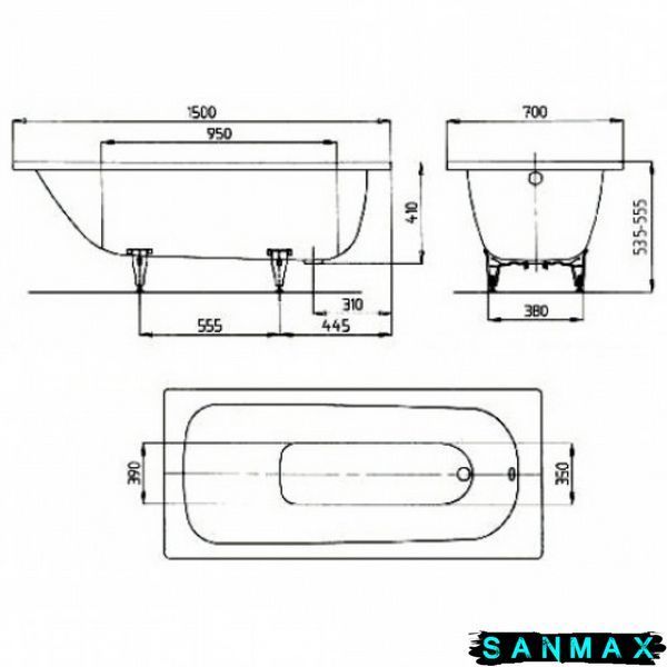 Ванна металева Kaldewei Saniform Plus 150х70 mod 361-1 111600010001 фото