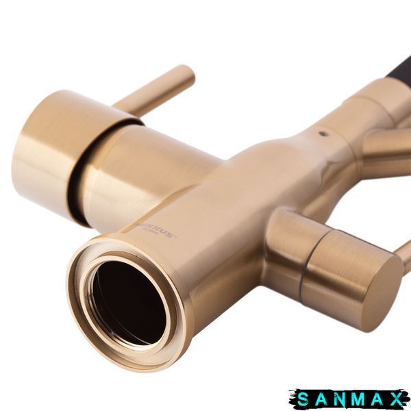 Змішувач для кухні Mixxus Premium Gravity 021 Brushed Gold Refl.Чорний (MI6981) MI6981 фото