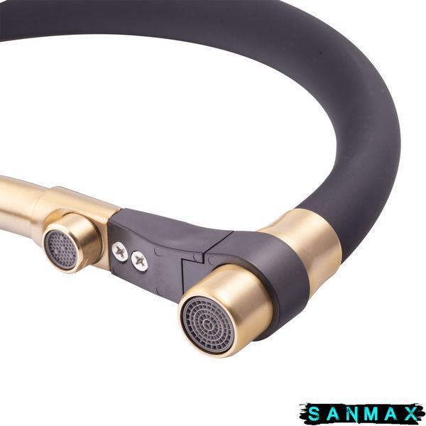 Змішувач для кухні Mixxus Premium Gravity 021 Brushed Gold Refl.Чорний (MI6981) MI6981 фото