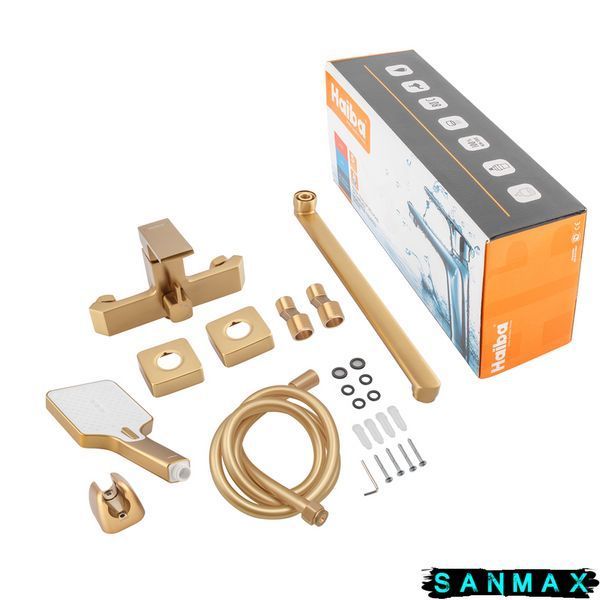 Змішувач для ванни Haiba Gaudi 006 Euro Brushed Gold (HB9598) HB9598 фото
