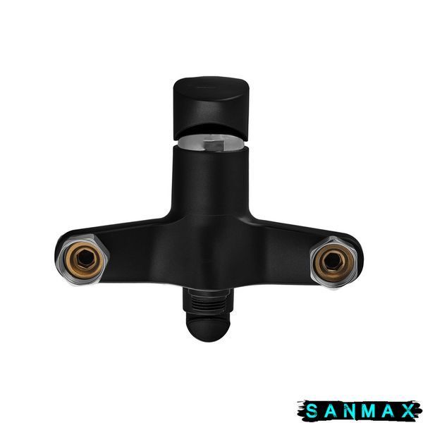 Змішувач для ванни Plamix Cezar-006 Euro Set Matte Чорний, зі шлангом, лійкою та кронштейном (PM0690) PM0690 фото