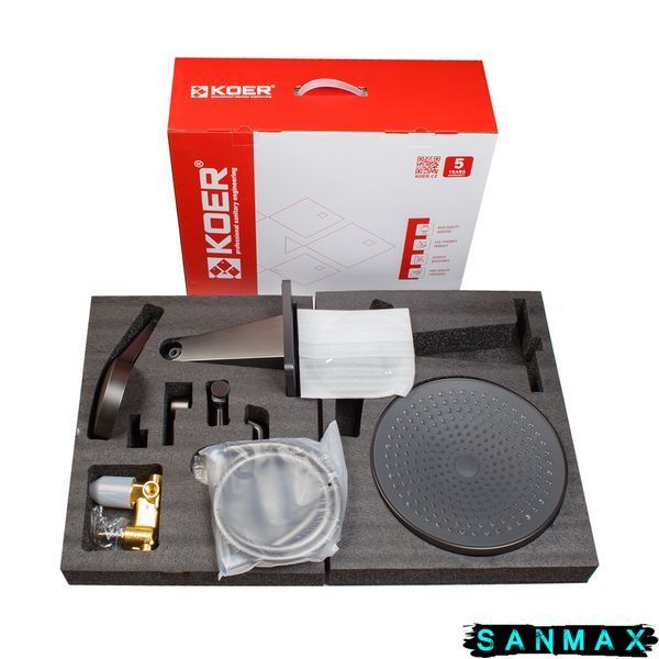 Вбудована душова система Koer KB-66029-07 3 функції Графіт (KR5954) KR5954 фото