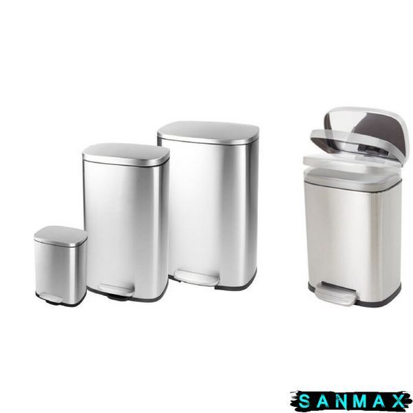 Відро для сміття з плавним закриттям прямокутне Mixxus Bevel-TC0112 SS Color 12л колір наржавійка (MI7087) MI7087 фото