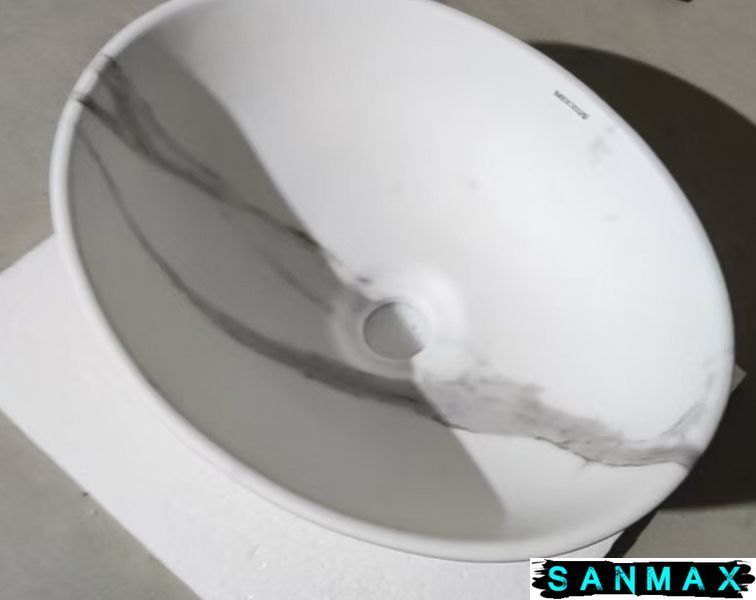 Раковина накладна Mixxus Premium Ellipse-0108 Marble 400х330х145mm (MP6526) MP6526 фото
