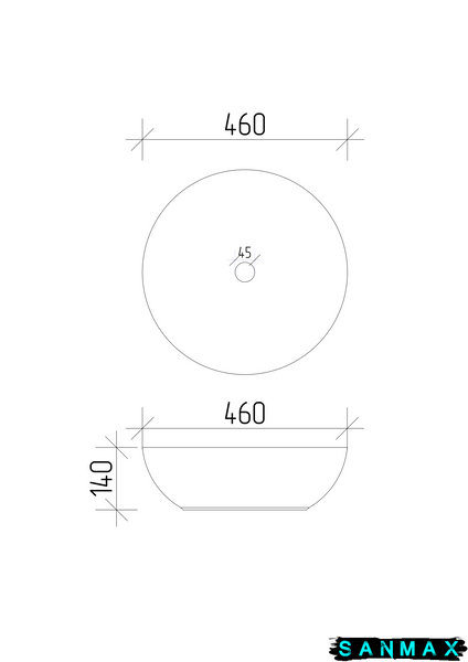Умивальник (раковина) VBI BARI WHITE накладний VBI-011600 фото