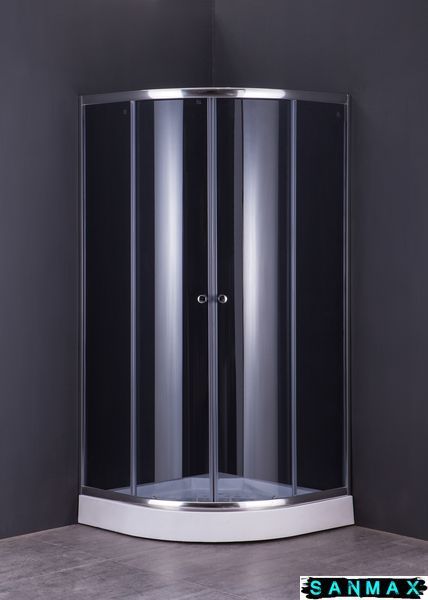 Душова кабіна без піддону Mixxus Plain SC01-90x90x185-GR Хром сіре тоноване скло 4мм (MI6900) MI6900 фото