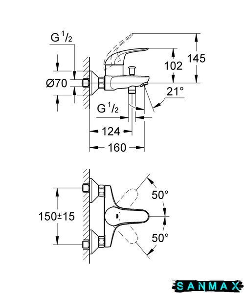 Змішувач для ванни Grohe Euroeco New (32743000) 32743000 фото
