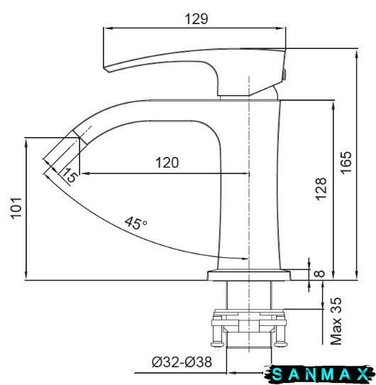 Змішувач для умивальника Koer KB-12007-07 Графіт (KR5152) KR5152 фото