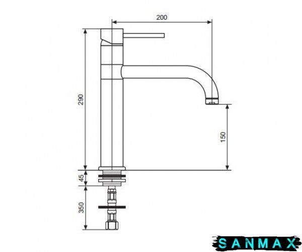 Змішувач для умивальника Emmevi Piper Хром (CR45007) CR45007 фото