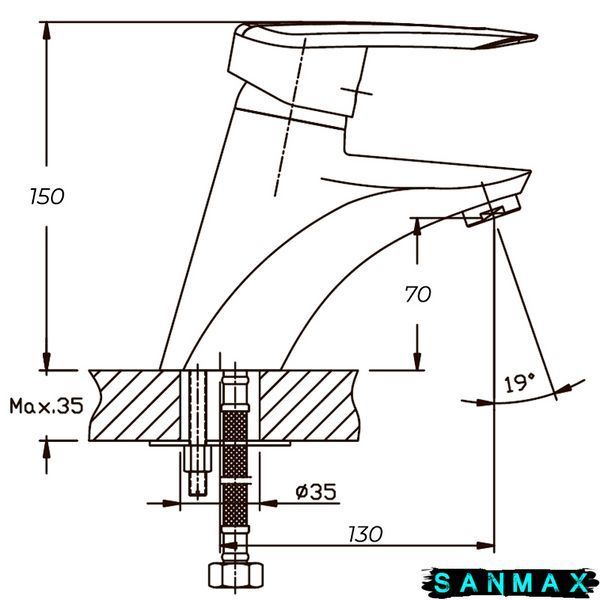 Змішувач для умивальника на шпильці Haiba Disk 001 (HB0050) HB0050 фото