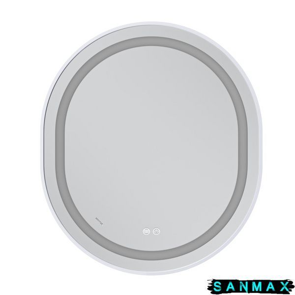 Дзеркало Mixxus Premium Ellipse MV05-80x70-Reverse Білий (Led Touch, Anti-fog, димер (3-6kK)) (MP6645) MP6645 фото