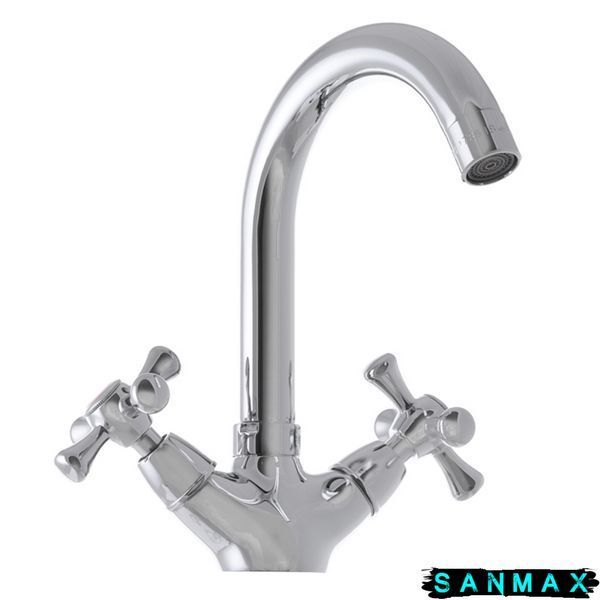 Змішувач для умивальника на шпильці Haiba Smes 274 Хром Кераміка (HB0376) HB0376 фото
