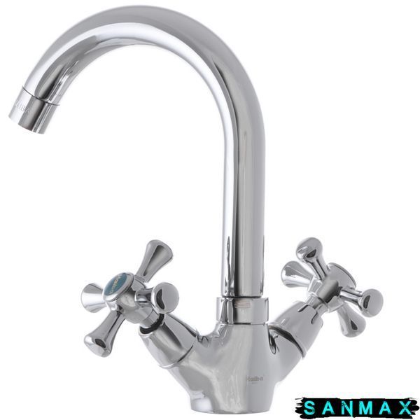 Змішувач для умивальника на шпильці Haiba Smes 274 Хром Кераміка (HB0376) HB0376 фото