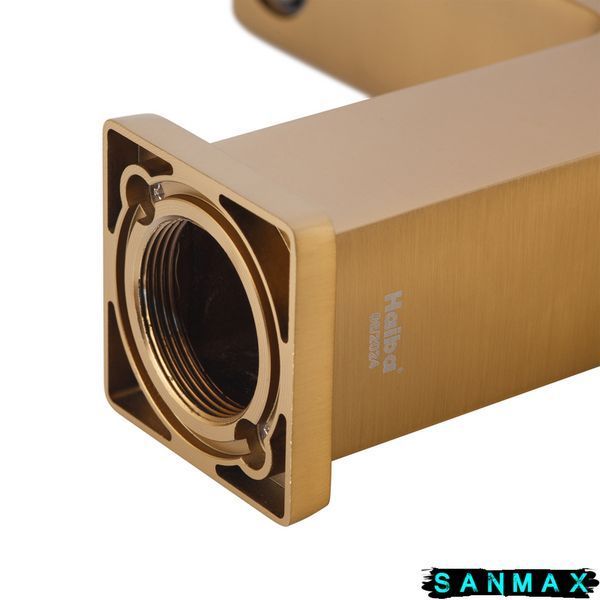 Змішувач для умивальника Haiba Kant 001 Brushed Gold (HB9605) HB9605 фото