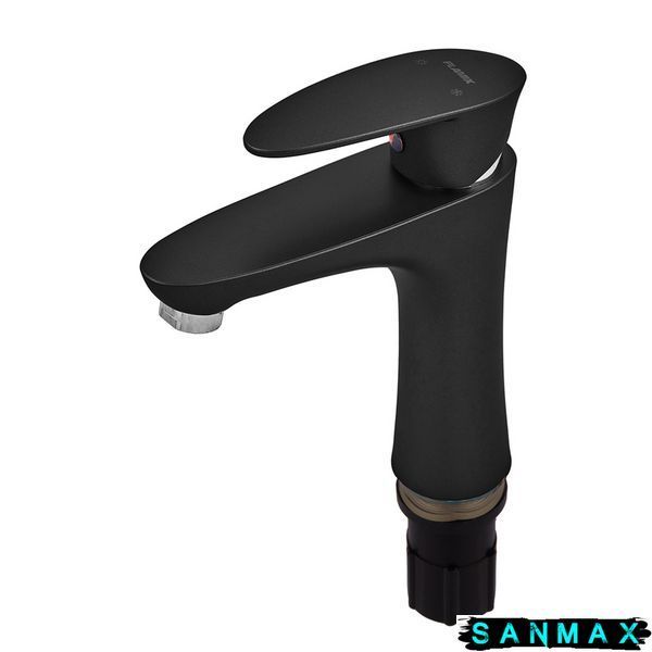 Змішувач для умивальника Plamix CEZAR-001 SET Matte Чорний PM0662 фото