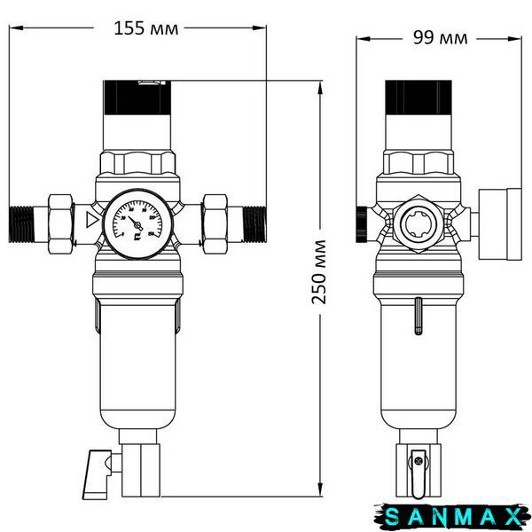 Фільтр самоочисний з редуктором тиску та манометром Koer KR.1242 - 1" (KR3186) KR3186 фото