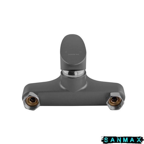 Змішувач для ванни Plamix Cezar-009 Euro Set Графіт, зі шлангом, лійкою та кронштейном (PM0694) PM0694 фото