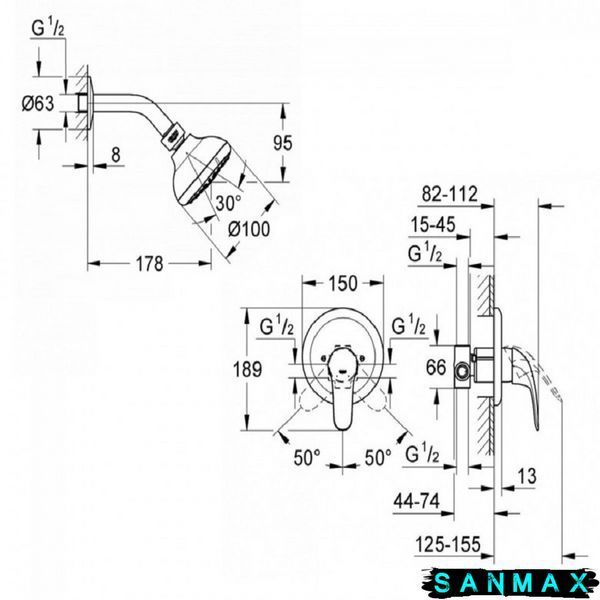 Душовий комплект прихованого монтажу Grohe EX Euroeco New (26000004) 26000004 фото