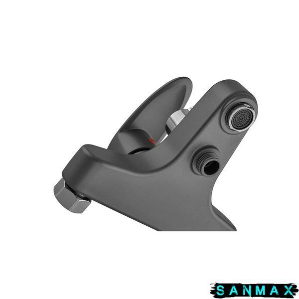 Змішувач для ванни Plamix Cezar-009 Euro Set Графіт, зі шлангом, лійкою та кронштейном (PM0694) PM0694 фото
