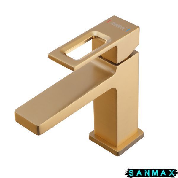 Змішувач для умивальника Haiba Kant 001 Brushed Gold (HB9605) HB9605 фото