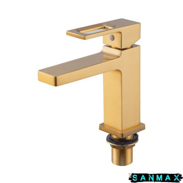 Змішувач для умивальника Haiba Kant 001 Brushed Gold (HB9605) HB9605 фото