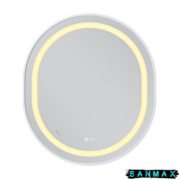 Дзеркало Mixxus Premium Ellipse MV05-80x70-Reverse Білий (Led Touch, Anti-fog, димер (3-6kK)) (MP6645) MP6645 фото