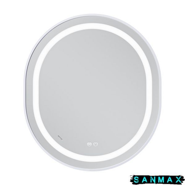 Дзеркало Mixxus Premium Ellipse MV05-80x70-Reverse Білий (Led Touch, Anti-fog, димер (3-6kK)) (MP6645) MP6645 фото