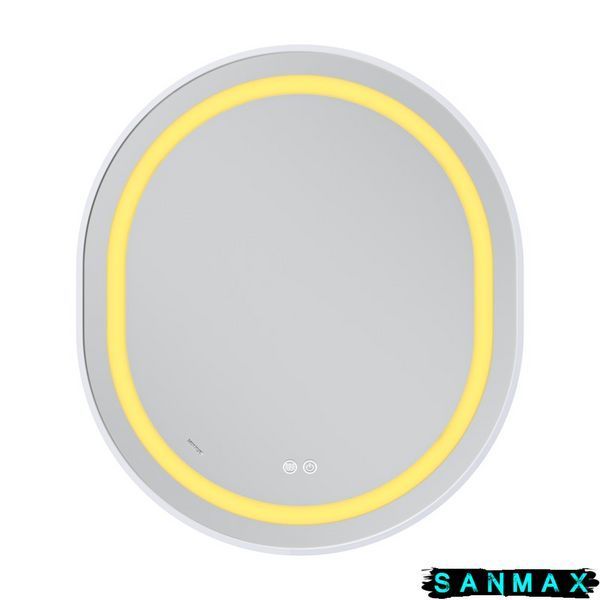 Дзеркало Mixxus Premium Ellipse MV05-80x70-Reverse Білий (Led Touch, Anti-fog, димер (3-6kK)) (MP6645) MP6645 фото