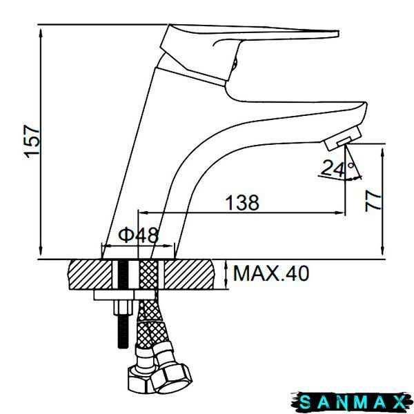 Змішувач для умивальника Ledeme LM1040 (LL0650) LL0650 фото