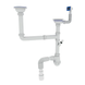 Сифон для кухні Zerix SK-03-A 3 1/2"x40 з двома різьб. випусками та відведенням для пральної машини (ZX4955) ZX4955 фото 1