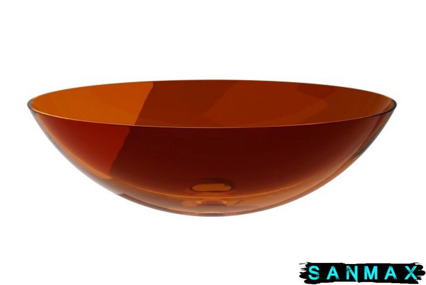 Умивальник на стільницю Besco Anya Earth Rust 50х35 клік-клак хром #UMA-50-ERC фото