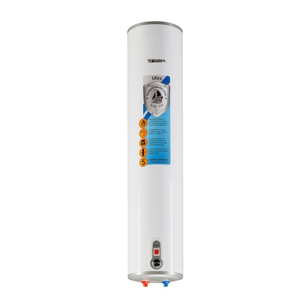 Бойлер Willer 50л IV50R Ultra круглий вертикальний мокрий тен 2 кВт (IV50R ultra) IV50R ultra фото