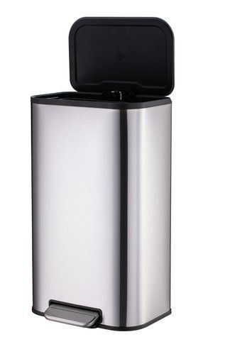 Відро для сміття з плавним закриттям прямокутне Mixxus Cubic-TC0112 SS Color 12л колір нержавійка (MI7089) MI7089 фото