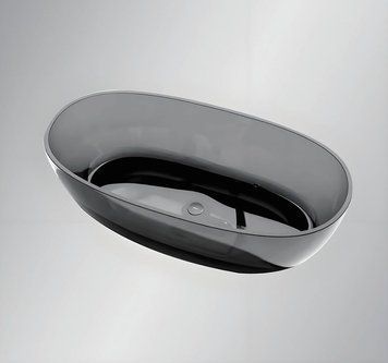 Ванна акрилова Vbi Vesuvio Чорна 170x78 скляна VBI-075001 фото
