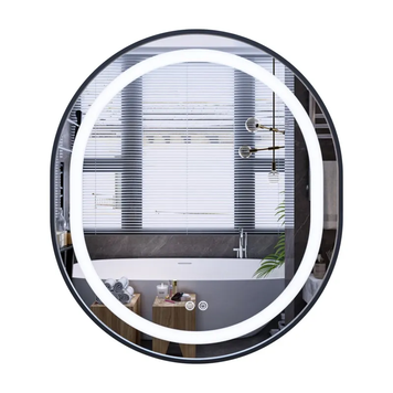 Дзеркало Mixxus Premium Ellipse MV05-80x70-Reverse Чорний (Led Touch, Anti-fog, димер(3-6kK))(MP6646) MP6646 фото