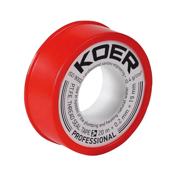 Фум стрічка для води Koer STP-01 PRO 20M*0.2mm*19mm (KR0121) KR0121 фото