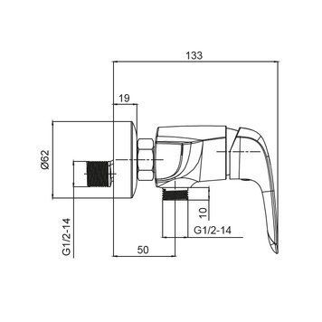 Змішувач для душу Koer KB-30008-05 Чорний (KR3475) KR3475 фото