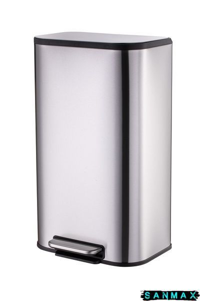 Відро для сміття з плавним закриттям прямокутне Mixxus Cubic-TC0112 SS Color 12л колір нержавійка (MI7089) MI7089 фото