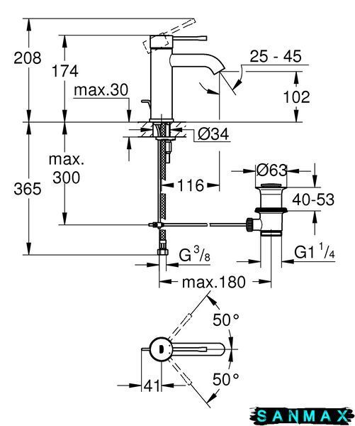 Змішувач для умивальника S-розміру Grohe Essence New (23589GN1) 23589GN1 фото