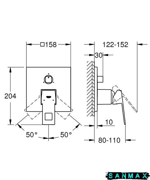 Вбудована душова система Grohe Eurocube (24094000) 24094000 фото