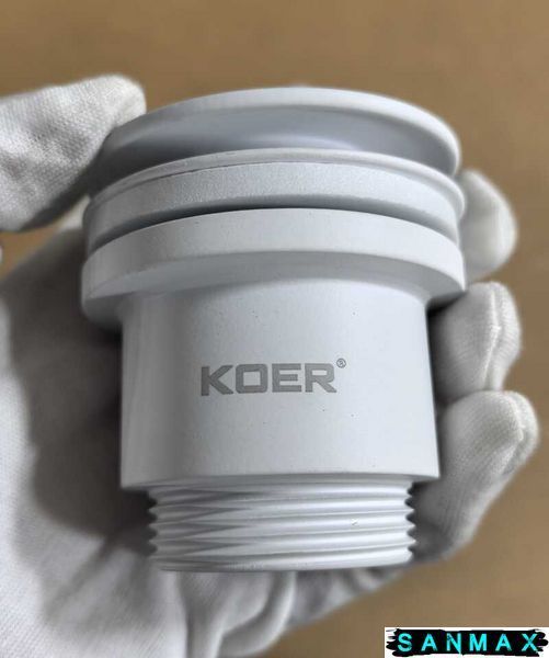 Донний клапан для умивальника універсальний Koer PW-11-03 Білий (KR5791) KR5791 фото