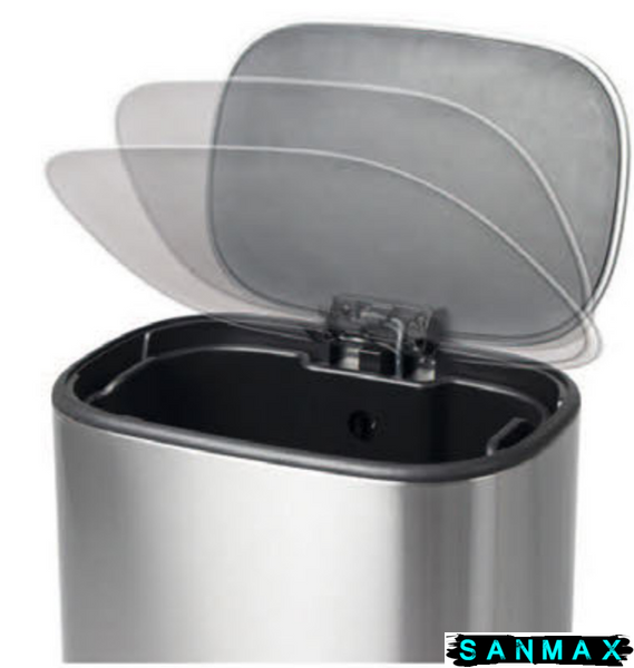 Відро для сміття з плавним закриттям прямокутне Mixxus Cubic-TC0112 SS Color 12л колір нержавійка (MI7089) MI7089 фото
