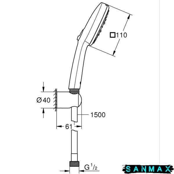 Душовий набір Grohe Tempesta Cube 110 3 режими Rain, Jet, Massage (275882433) 275882433 фото