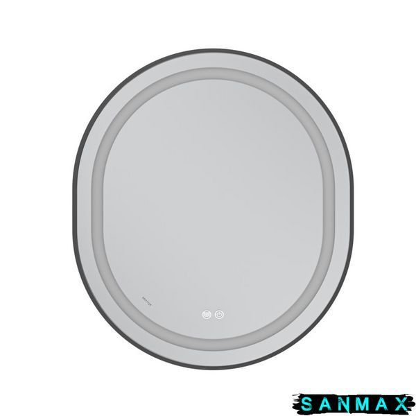 Дзеркало Mixxus Premium Ellipse MV05-80x70-Reverse Чорний (Led Touch, Anti-fog, димер(3-6kK))(MP6646) MP6646 фото