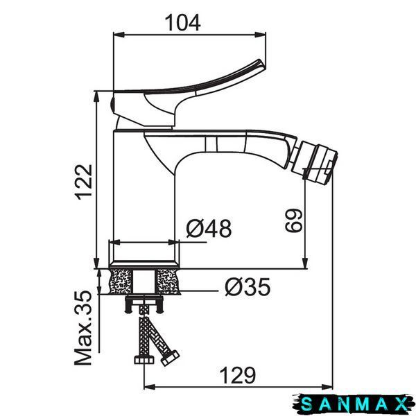 Змішувач для біде Haiba Bolero 002 (HB9576) HB9576 фото