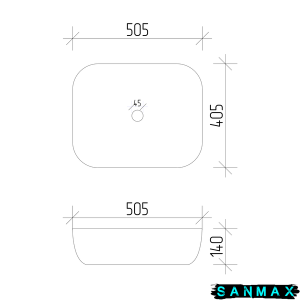 Умивальник (раковина) VBI BERGAMO WHITE накладний VBI-012500 фото