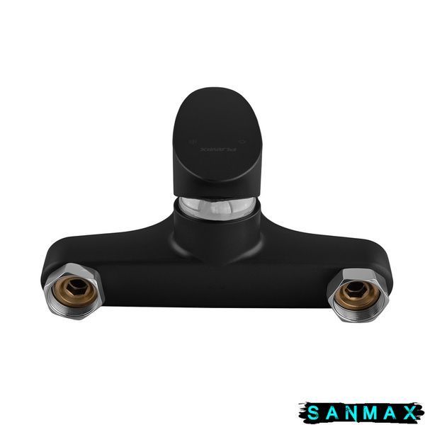 Змішувач для ванни Plamix Cezar-009 Euro Set Matte Чорний, зі шлангом, лійкою та кронштейном (PM0693) PM0693 фото