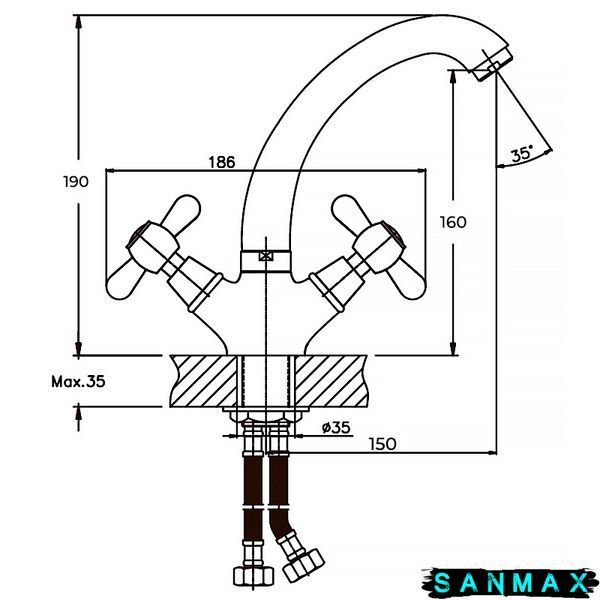 Змішувач для умивальника Haiba Dominox 272 матовий (HB0079) HB0079 фото