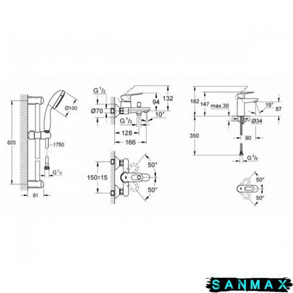 Набір змішувачів для ванни S-Size Grohe BauLoop (UA123214S1) UA123214S1 фото