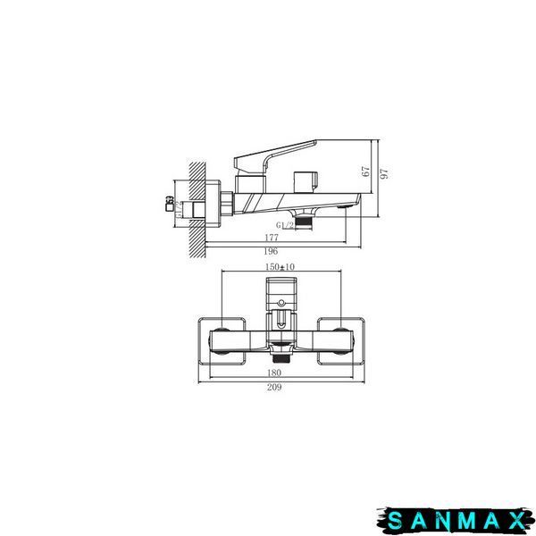 Змішувач для ванни Haiba Turin 009 Euro (HB9657) HB9657 фото